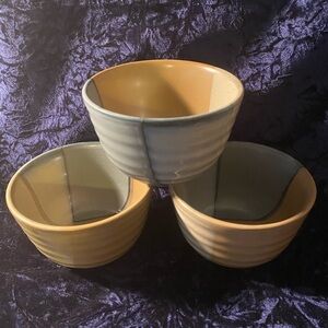 Sango Gold Dust Green Ice Cream Bowls 
Set of 3